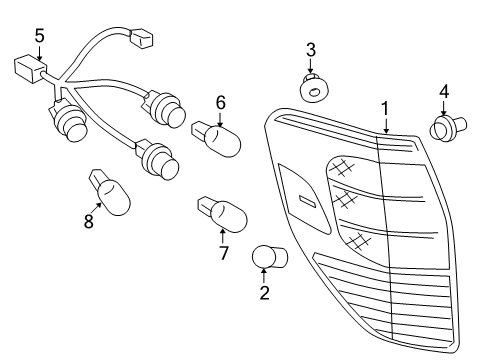 2008 Toyota RAV4 Bulbs Lens & Housing Diagram for 81561-42100