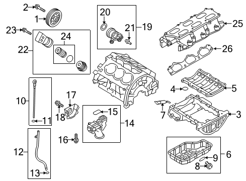 2011 Hyundai Genesis Coupe Senders Ring-O Oil Pump Diagram for 213313C300