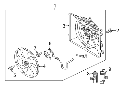 2016 Kia K900 Cooling System, Radiator, Water Pump, Cooling Fan Bracket Diagram for 25494-3M000