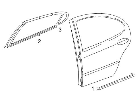 1999 Chrysler Concorde Exterior Trim - Rear Door Molding-Rear Door Diagram for 5018313AA