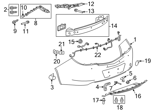 2011 Buick Regal Parking Aid Lower Cover Diagram for 13269456