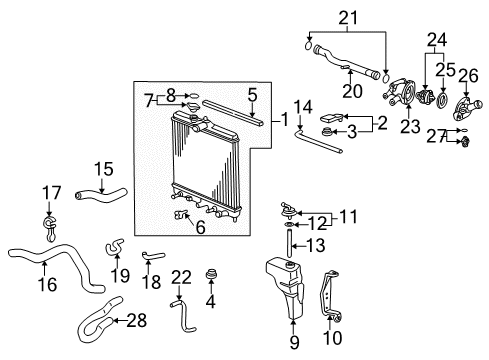 1998 Honda Civic Radiator & Components Thermostat Assembly (Nippon Thermostat) Diagram for 19301-PAA-306
