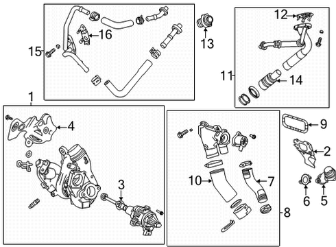 2022 Cadillac CT5 Turbocharger & Components Adapter Diagram for 12703893