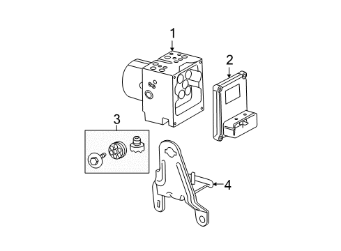 2006 Cadillac DTS Anti-Lock Brakes Electronic Brake And Traction Control Module Diagram for 15844349