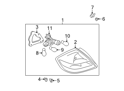 2007 Nissan Versa Bulbs Packing-Lamp Diagram for 26558-EL30A