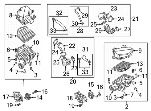 2020 Genesis G90 Air Intake Clip-Hose Diagram for 1472018006S