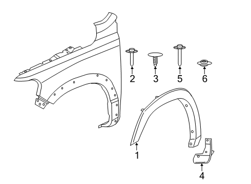 2021 Ram 1500 Exterior Trim - Fender SPAT-Front Fender Diagram for 68275914AA