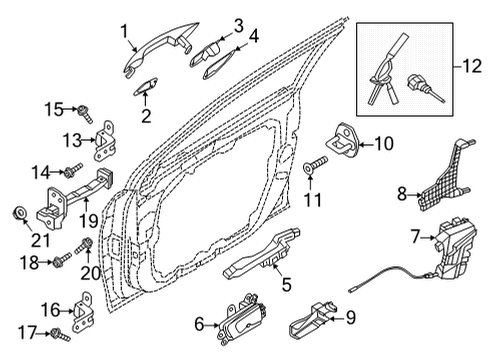 2020 Hyundai Sonata Front Door Checker Assembly-Front Door, LH Diagram for 76980-L1000