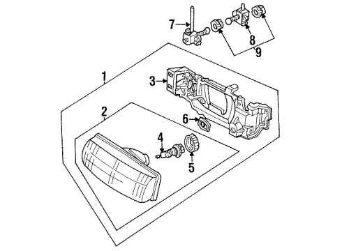 1996 Ford Escort Bulbs Fog Lamp Bulb Diagram for F1CZ-13466-C