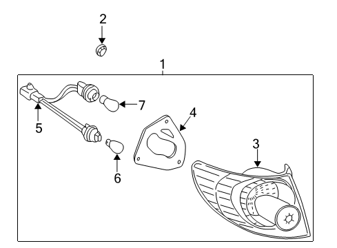2008 Toyota Corolla Combination Lamps Lens & Housing Diagram for 81561-02290
