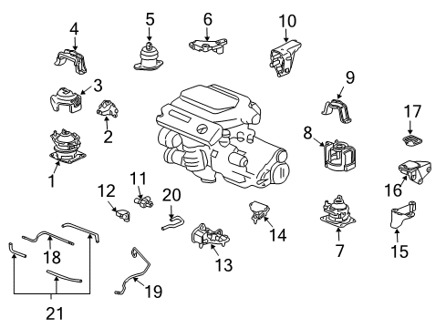 2005 Acura TL Engine & Trans Mounting Stopper, Front Engine Mount (At) Diagram for 50835-SEP-A01
