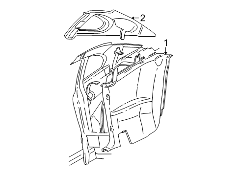 2001 Ford Mustang Interior Trim - Quarter Panels Lower Trim Panel Diagram for 3R3Z-6331012-AAA