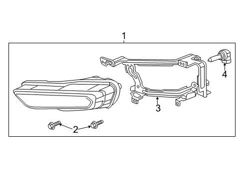 2014 Honda Accord Bulbs Bracket, R. Diagram for 33911-T3V-A01