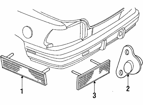 1994 Pontiac Grand Prix Side Marker Lamps & Reflector Lamp Asm-Rear License Diagram for 5975403