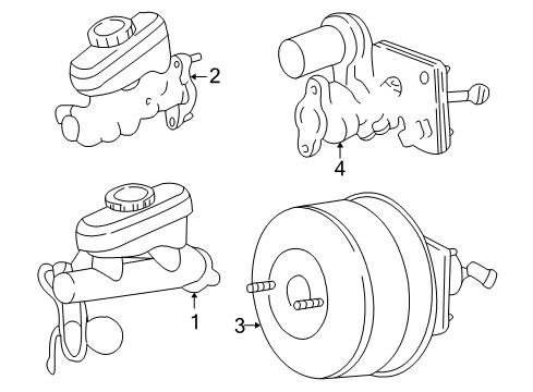 1999 Ford Mustang Hydraulic System Master Cylinder Diagram for F9ZZ-2140-CA