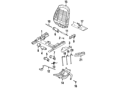 1997 BMW 318ti Seats & Track Components Actuator Horizontal Adjustement Diagram for 67318353225