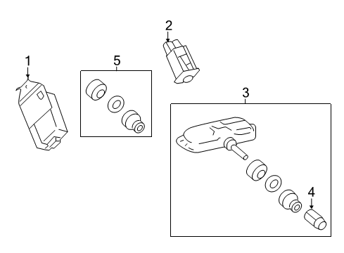 2016 Toyota Camry Tire Pressure Monitoring Sensor Diagram for 42607-06030