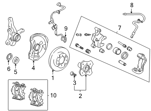 2004 Hyundai Accent Front Brakes Disc-Front Wheel Brake Diagram for 51712-25061