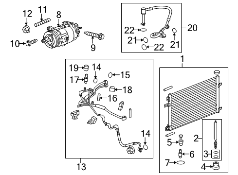 2015 Cadillac XTS A/C Condenser, Compressor & Lines Compressor Diagram for 84331493