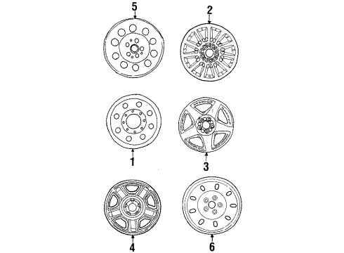 2002 Ford Windstar Wheels Wheel, Alloy Diagram for XF2Z-1007-CB