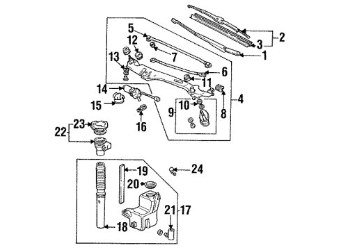 1991 Acura Legend Wiper & Washer Components Motor, Front Wiper (Mitsuba) Diagram for 76505-SP0-A01