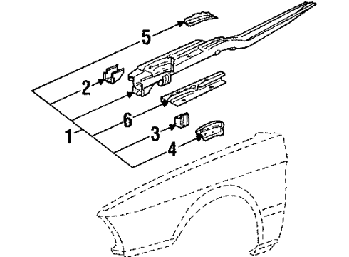 1988 BMW M5 Inner Components - Fender Reinforcement Left Diagram for 41111902851