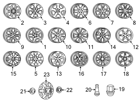 2021 Ram 1500 Wheels, Covers & Trim Wheel-Aluminum Diagram for 4755197AA