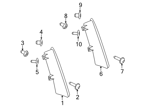 2016 Ford Transit Connect Lamp Reflector Applique Diagram for DT1Z-13476-B