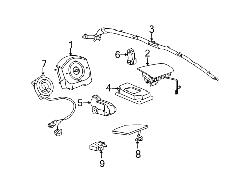 2008 Pontiac G5 Air Bag Components Clock Spring Diagram for 20940100