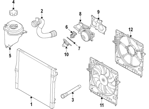 2015 BMW 740Ld xDrive Cooling System, Radiator, Water Pump, Cooling Fan Radiator Coolant Hose Diagram for 17128513603