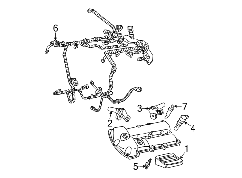 2004 Lincoln LS Powertrain Control Spark Plug Diagram for AGSF-22F-SMX