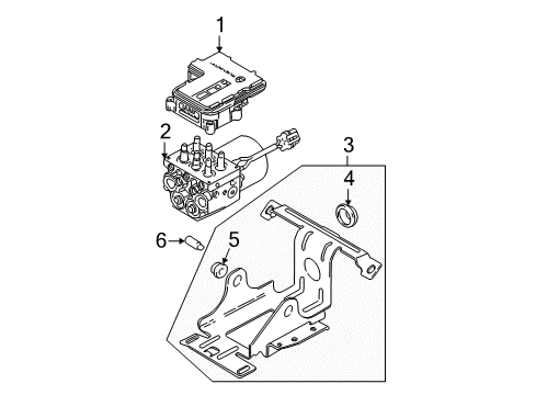 2003 GMC Sonoma Anti-Lock Brakes ABS Control Unit Diagram for 19244889