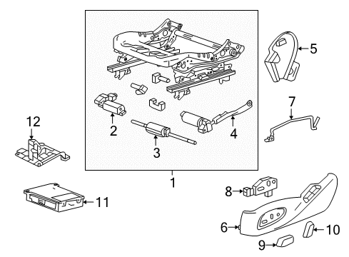 2021 Chevrolet Camaro Power Seats Outer Finish Panel Diagram for 23493094