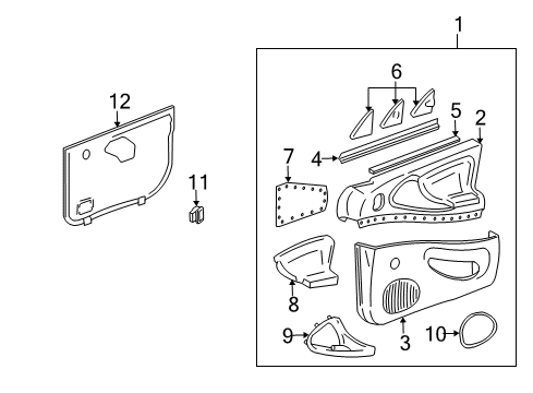 1995 Chevrolet Cavalier Interior Trim - Front Door Switch Asm-Door Lock Diagram for 22569613