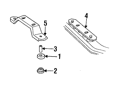 1991 Dodge Dakota Engine & Trans Mounting Bracket, Rear Mount Support w/3 Speed w/o Overdrive Automatic Trans. (1988) Diagram for 4412166