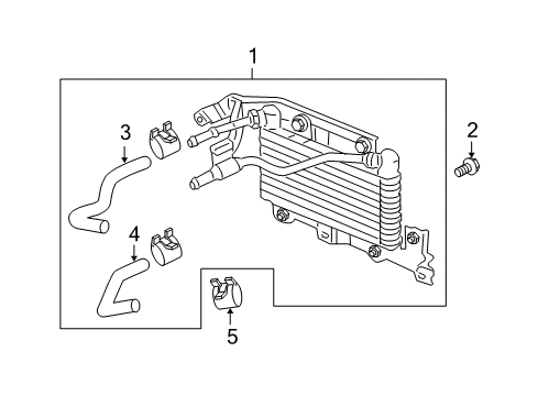 2007 Acura TL Trans Oil Cooler Cooler Assembly (Atf) Diagram for 25500-RDB-000