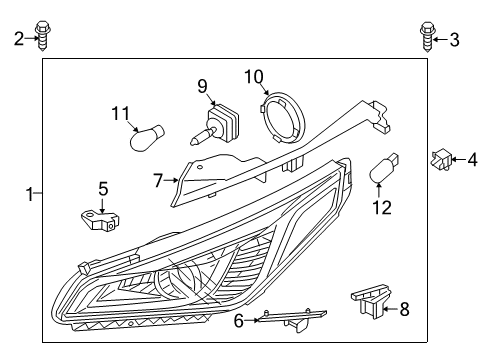 2015 Hyundai Sonata Headlamps Headlamp Dust Cap Diagram for 921912F500