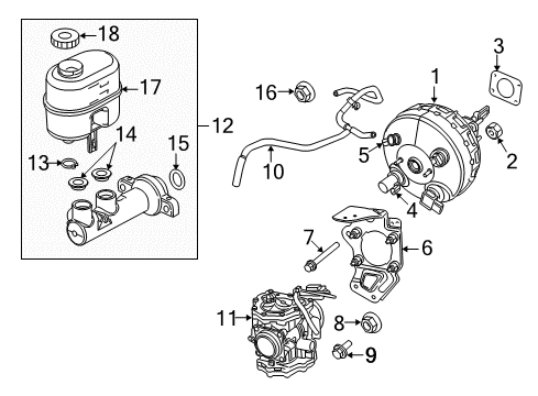 2009 Dodge Durango Hydraulic System Brake Mastr Cylinder Diagram for 5179926AB