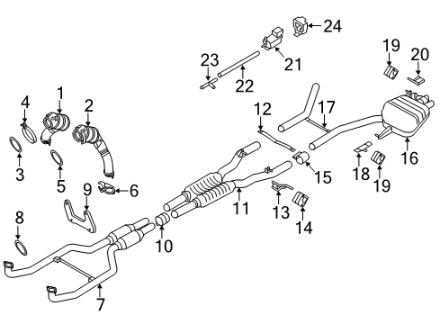 2015 BMW 650i Exhaust Components Cross Brace Diagram for 18307604038