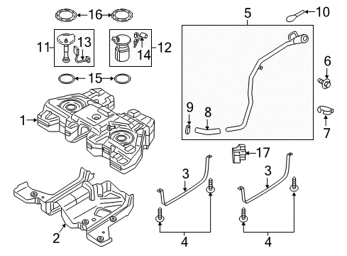 2017 Lincoln MKX Senders Fuel Pump Diagram for F2GZ-9H307-F