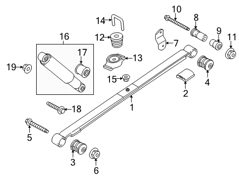 2011 Ford Transit Connect Rear Suspension U-Bolt Diagram for 2T1Z-5705-A