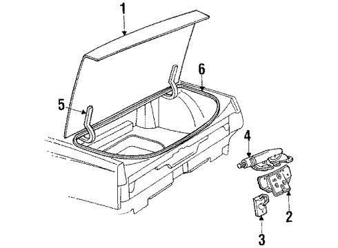 1988 Oldsmobile Delta 88 Trunk Hge Asm-C/Lid Diagram for 20737517