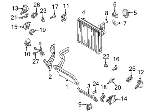2022 Genesis GV70 A/C Evaporator & Heater Components Actuator Assembly Diagram for 97160J5600