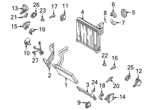 2022 Genesis GV70 A/C Evaporator & Heater Components Intake Actuator Assembly Diagram for 97124-M5000