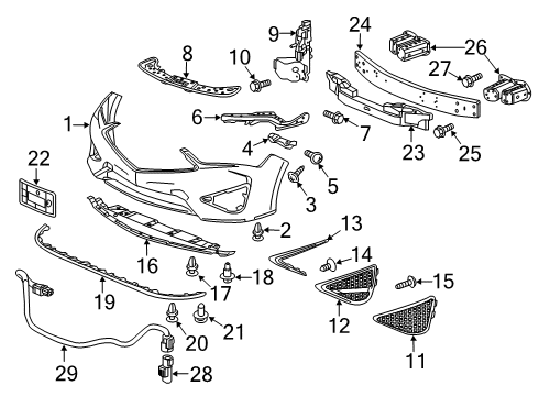 2020 Acura ILX Automatic Temperature Controls Sensor Assembly, Ambient Diagram for 80525-TBA-A01