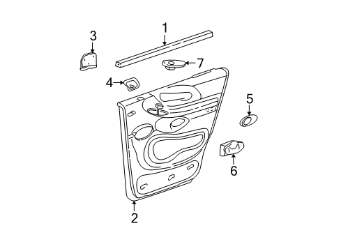 1999 Ford Expedition Interior Trim - Rear Door Window Switch Diagram for YL1Z-14527-ABC