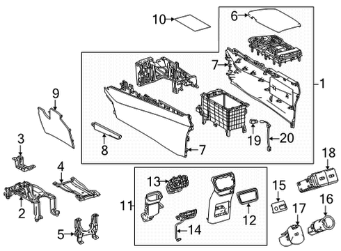 2022 Lexus NX350h Center Console INSERT, CONSOLE BOX Diagram for 58816-78010-C0