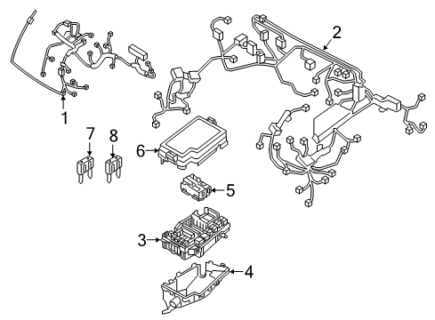 2017 Hyundai Elantra Wiring Harness UPR Cover-Eng Room Box Diagram for 91956-F2025