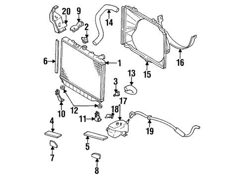 1994 Honda Passport Radiator & Components Cap, Radiator Diagram for 8-97104-194-0