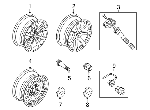 2020 Ford Explorer Wheels Wheel, Alloy Diagram for LB5Z-1007-G